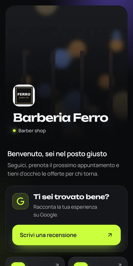 Pagina in stile Dark Modern, esempio